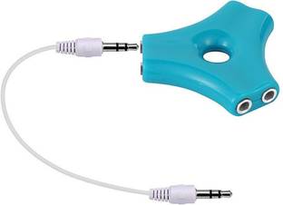 Iris Grape Blue ® 6 Way Triangular Shape 3.5mm Jack Multi Headphone Earphone Audio Splitter Phone Converter