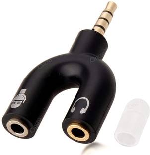 DawnRays Black U Shape Audio Stereo Splitter Converter Kit for Headset 3.5mm Audio Jack to Headphone Microphone Splitter Converter Adaptor 1 Male 2 Female/Dual Headphone Jack Splitter For Mobile,PS4 Controller, Laptop, Mac Phone Converter Phone Converter