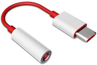 True Desire Red And White Type C to 3.5 Audio Jack Connector For OnePlus Series Phone Converter