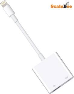SCALEBEE White Lightning to USB 3.0 Camera Adapter with Charging Port For iPhone & Ipad Phone Converter