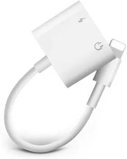 SANNO WORLD White Headphone Jack Splitter with Dual Functionality in Port Compatible for iPhone Phone Converter