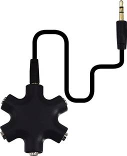 ASTOUND Black 5-Way Aux Adapter Connector Multi Headphone Splitter Phone Converter
