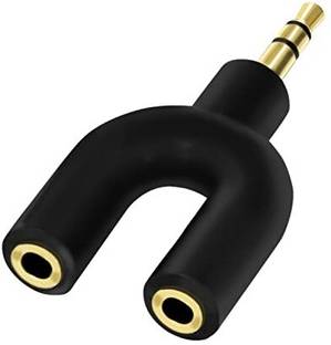 DAHSHA Black 3.5mm Audio Stereo Y Splitter Adapter, Male to 2 Port Female for Earphone,Tablet Phone Converter