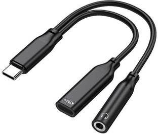 UNIGEN Black 2-in-1 USB-C to 3.5mm Headphone & Charger Adapter with 60W PD Fast Charging Phone Converter