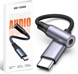 HOMEMO For IPhone 15 Series&Galaxy A&F&M&S Series&Redmi&OnePlus&Google&Nothing(Grey) Type C to 3.5 mm Audio Jack Connector with DAC Headphone Converter Adapter Phone Converter