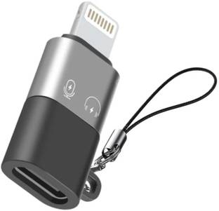 Sreebalaji Grey Male Lightning Adapter Connector OTG iPhone Type C Female to Phone Converter