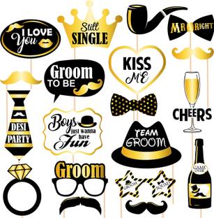 ZYOZI Groom to Be Photo-Booth for Groom to Be Props,Bachelorette Party(Set of 19 pcs) Photo Booth Board