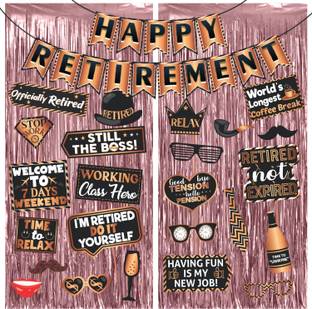 Wobbox Happy Retirement Props,Retirement Banner, Retirement Decorations Items(FP5461) Photo Booth Board