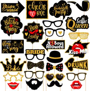 ZYOZI 27 Pcs Bachelor Photo Booth Props Bachelor Photo Booth Props/Bride to be Props Photo Booth Board