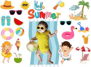 TodFod Summer theme photoshoot props for new born photography. Photo Booth Board