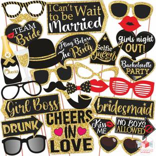 Wobbox Bachelorette Party Props, Bride to Be, Bachelorette Party Decorations Items-4 Photo Booth Board