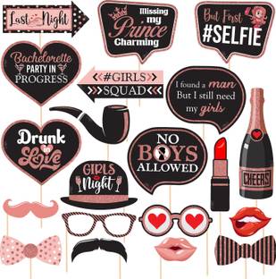 ZYOZI Bachelor Party Photo Booth Props - 20 Pieces - Funny Bachelor Party (Rose Gold) Photo Booth Board
