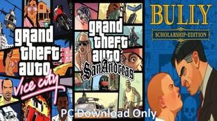 Vice City, Sanandreas, Bully Top Three Game Combo (Offline Only) (No DVD) (Regular)