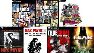 Vice City, SanAndreas, Gta 3, Max Payne 1, Max Payne 2, True Crime, Fear Total 7 Game Combo (Offline Only) (Regular)