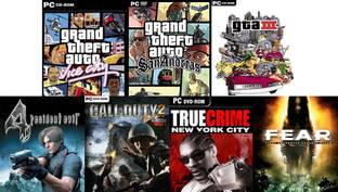 Vice City, SanAndreas, Gta 3, Resident Evil 4, Call of Duty 2, True Crime, Fear Total 7 Game Combo (Offline Only) (Regular)