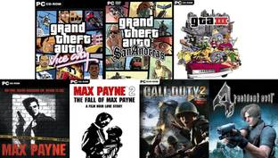 Vice City, SanAndreas, Gta 3, Max Payne 1, Max Payne 2, Call of Duty 2, Resident Evil 4 Total 7 Game Combo (Offline Only) (Regular)