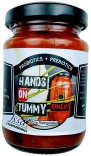 Hands on Tummy Kimchi - Authentic Spicy Korean Pickle - Red Cabbage, Radish, Carrot Pickle