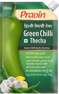 pravin Green Chilli Thecha / Chutney 100g Pouch - Pack of 9 Chutney Paste