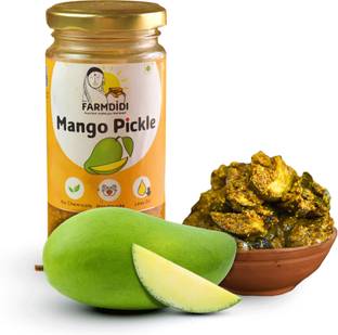 FarmDidi No Preservatives Low-Oil Tangy & Salty Homemade Traditional Recipe Mango Pickle