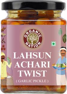 Organic Nation Garlic Pickle - Lehsun ka Achar | No Added Preservatives, No Artificial Flavours Garlic Pickle