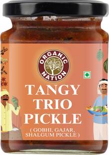Organic Nation Gajar Shalgam Pickle– Tangy Trio Pickle | Homestyle Indian Pickle Mixed Pickle