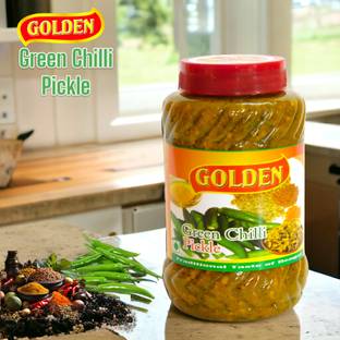 Golden Chilli Pickle, Natural, Tasty, Spicy (Authentic Taste Of India) Green Chilli Pickle