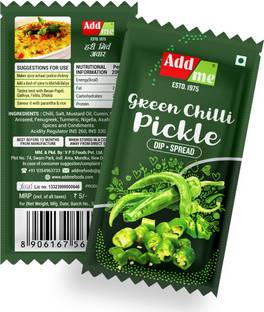 Add me Green Chilli Pickle achar sachet pouch chotu traveller pack (Pack of 48) 576gm Green Chilli Pickle
