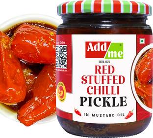 Add me Red Stuffed Chilli Pickle- 500 gm (Glass jar) Red Chilli Pickle