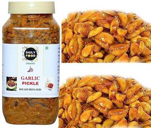 Daily Food Home Made Hand Made & Mother Made Tasty Natural Garlic Pickle- 800 gm Garlic Pickle