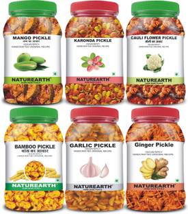 NaturEarth 100% Natural Mango,Karondha,Gobhi,Bamboo,Garlic,Ginger Pickle Mixed Pickle