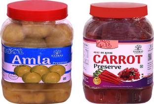 NATRAJ The Right Choice CARROT MURABBA & AMLA MURABBA Combo (Pack of 2 x 1 kg Each) Carrot, Amla Murabba