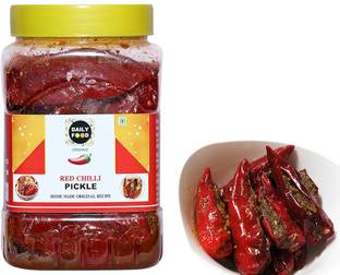 Daily Food Homemade Organic Stuffed Banarasi Red Chilli Pickle, Mirchi Ka Achaar Red Chilli Pickle