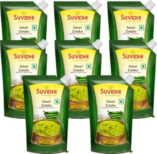 Suvidhi Satari thecha Pichku (Pack of 8) Green Chilli, Garlic Pickle