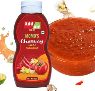 Add me Spicy Momos Chutney 210 G, Red schezwan Chilli Garlic Tomato Sauce 210g Tomato Pickle