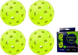 THE MORNING PLAY Pickleball Optic Outdoor 40-holes Balls NeonGreen (Set of 4)Design Durable Balls Pickleball Ball