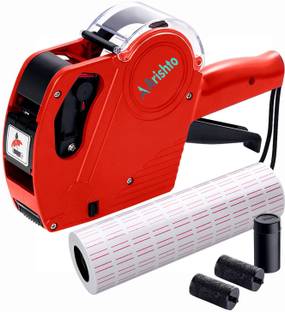 Arishto Price Labeller Printing Rate Printer (MRP Rate Gun) Label Gun 8 Digits with 2 Ink Rolls (Pack of 1) (with Label Roll) Label Stamping Machine