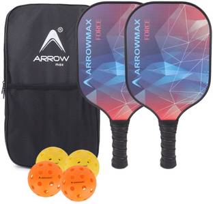 ArrowMax Carbon fiber Pickleball Set,2 Paddles,4 Balls,1 Full Cover Pickleball Paddle