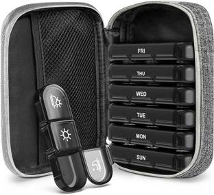 Frizty Weekly Pill Case Organizer 3 Times a Day Portable Light Proof Canvas Bag Pill Box 7 Day to Protect Your Privacy and Store Pill Box