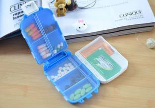 Top Select 7 DAYS Pill Box Portable for Travel 8 Compartments Weekly Medicine Organizer PACK OF 1 Pill Box