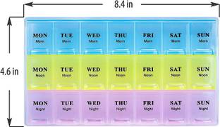 H&M Store MONDAY - SUNDAY (Morning, Noon, Night) Medicine organizer box | Pill organizer 21 Compartments, (Pack of 1) Pill Box