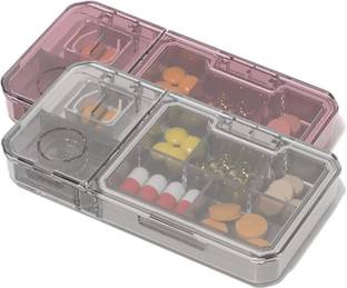 RUDROIMPEX 7 days BPA Free Sealed Moisture proof Medicine Storage Box for Medication (Grey) Pill Box