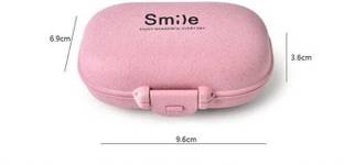 Naama MONDAY - SUNDAY 4 Compartment Pill Box, Travel Pill Case, Moisture Proof, Daily Tablet Case Pill Box