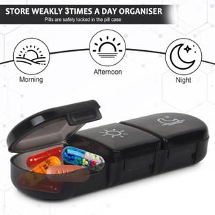 PRZEMEK 7 Days pill organizer 3 times a day travel pill box 7 day pill case for Medicine Pill Pill Box