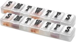 KriShyam 7 Days Weekly Pill Organizer-Pack of 2 -Pill Planner to Separate Pills and Each Week Pill Box