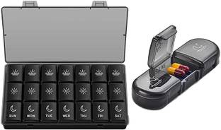 QOZWEID 7- DAY medicines organizer box Weekly Pill 3 Times a Day 7 Day Case Compartments Travel Pill Box