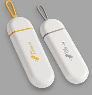 9Up 7 Day Travel Moisture-Proof Small Pill Box with 3 Compartments for Storing Pills 2 PCS Pill Box