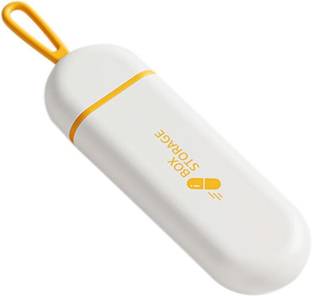 9Up 7 Day Mini Travel Pill Box with Secure Lids and Hook Daily Dose Pill Dispenser Pill Box