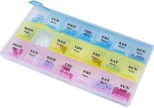 VIRA PLAST 21 Days 3 Row Weekly Pill Box Medicine Tablet Dispenser, Reminder, Organizer Box Pill Box