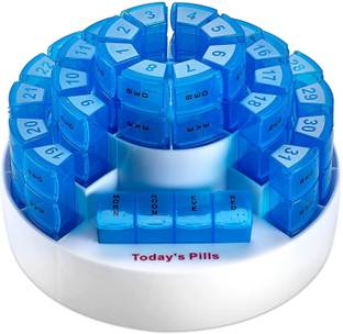 Ezyfit Pill Box 31 Day Medication Organizer EZY-057 Monthly Pill Box 31 Day Medication Organizer Pill Box