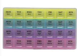 DOMUM 1 MONTH Pill Medicine Organiser Reminder Storage Box For 28 Days or 4 Weeks. Pack Of 1. Pill Box